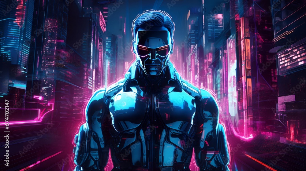 Future cyber policeman. Generated AI Future cyber policeman. Generated AI