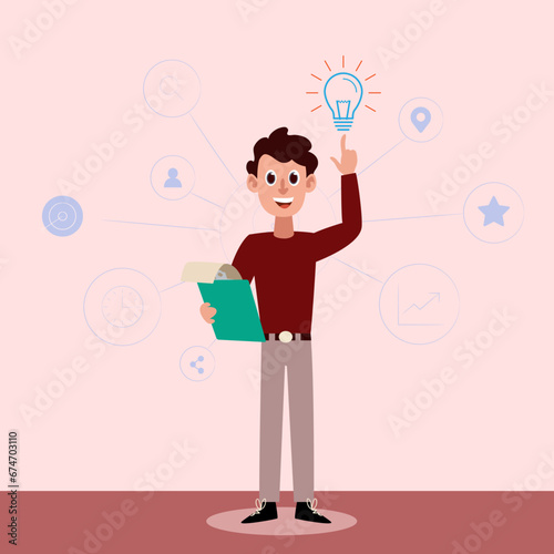 Idea Concept - Typically refers to a visual representation or illustration that symbolizes the abstract notion of an idea. These concepts are widely used in marketing, advertising, presentations.