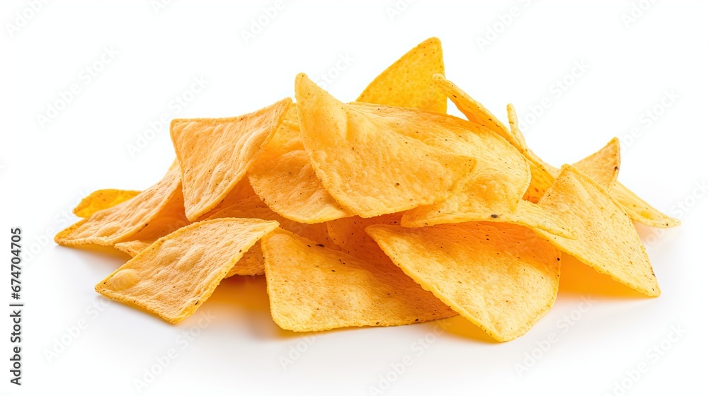 Corn chips isolated on white background Corn chips isolated on white background