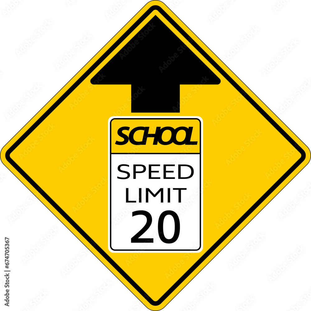 School Speed Limit 20 Sign School Speed Limit 20 Sign