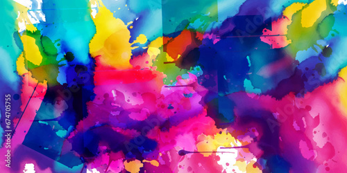 A Colorful Brushed Painted Abstract Background watercolor illustration background ,Paint stains with spots, blots, grains, splashes. Colorful wallpaper. 