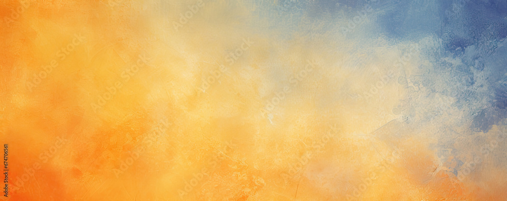 Abstract watercolor paint background by color orange and blue with soft texture for background, banner