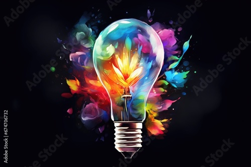 creative idea colorful bulb illustration