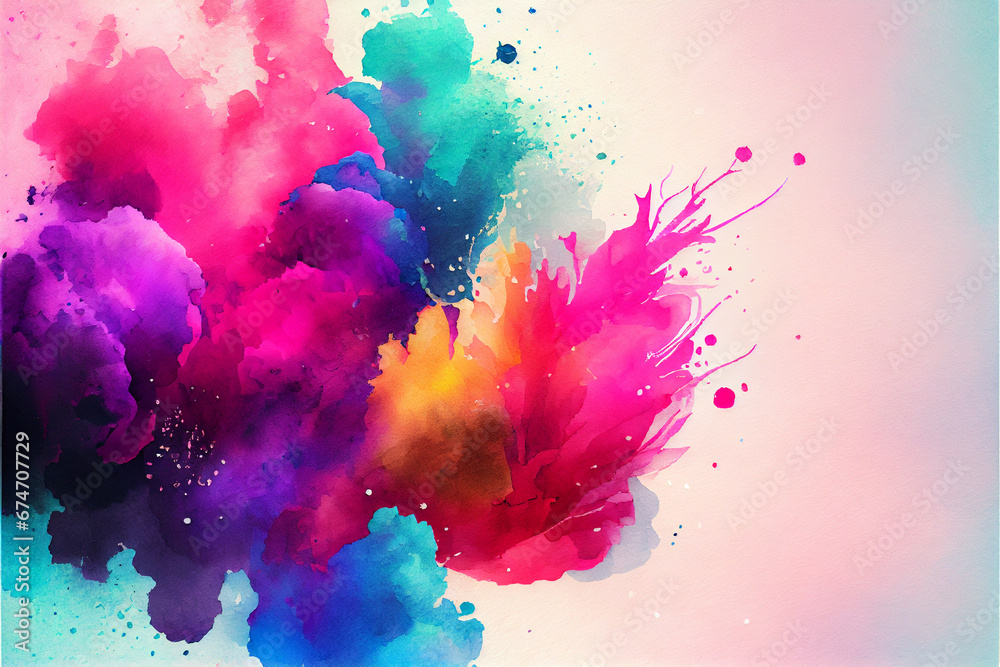 Colored streaks of watercolor paint. Colored watercolor stains on white ...