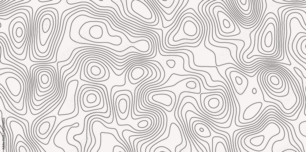 Topographic Map in Contour Line Light topographic topo contour map and Ocean topographic line map with curvy wave isolines vector 