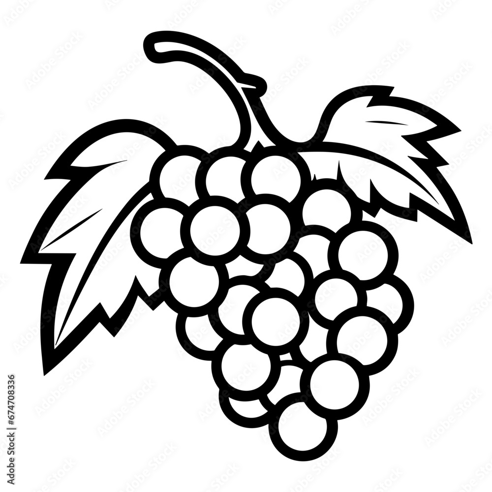Simple Outline Illustration of Grape. SVG Vector Simple Outline Illustration of Grape. SVG Vector