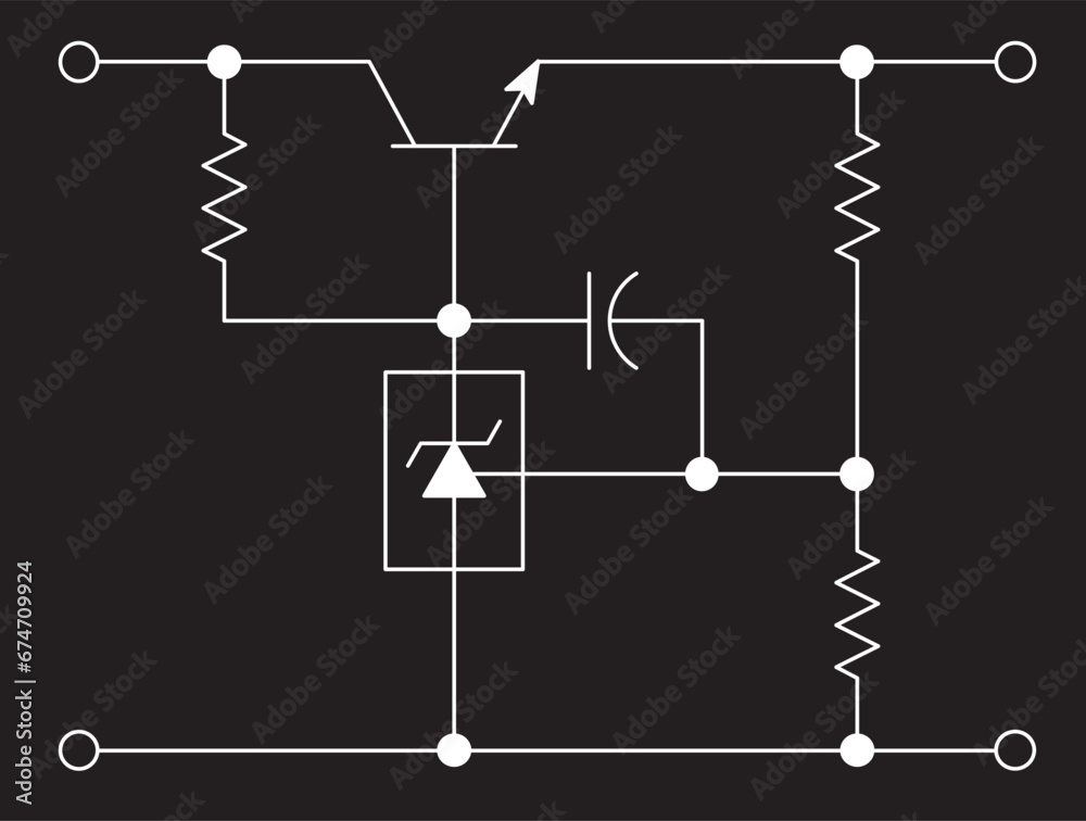 Schematic diagram of electronic device. Vector drawing electrical