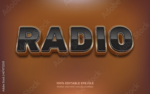 Radio 3d editable text style effect