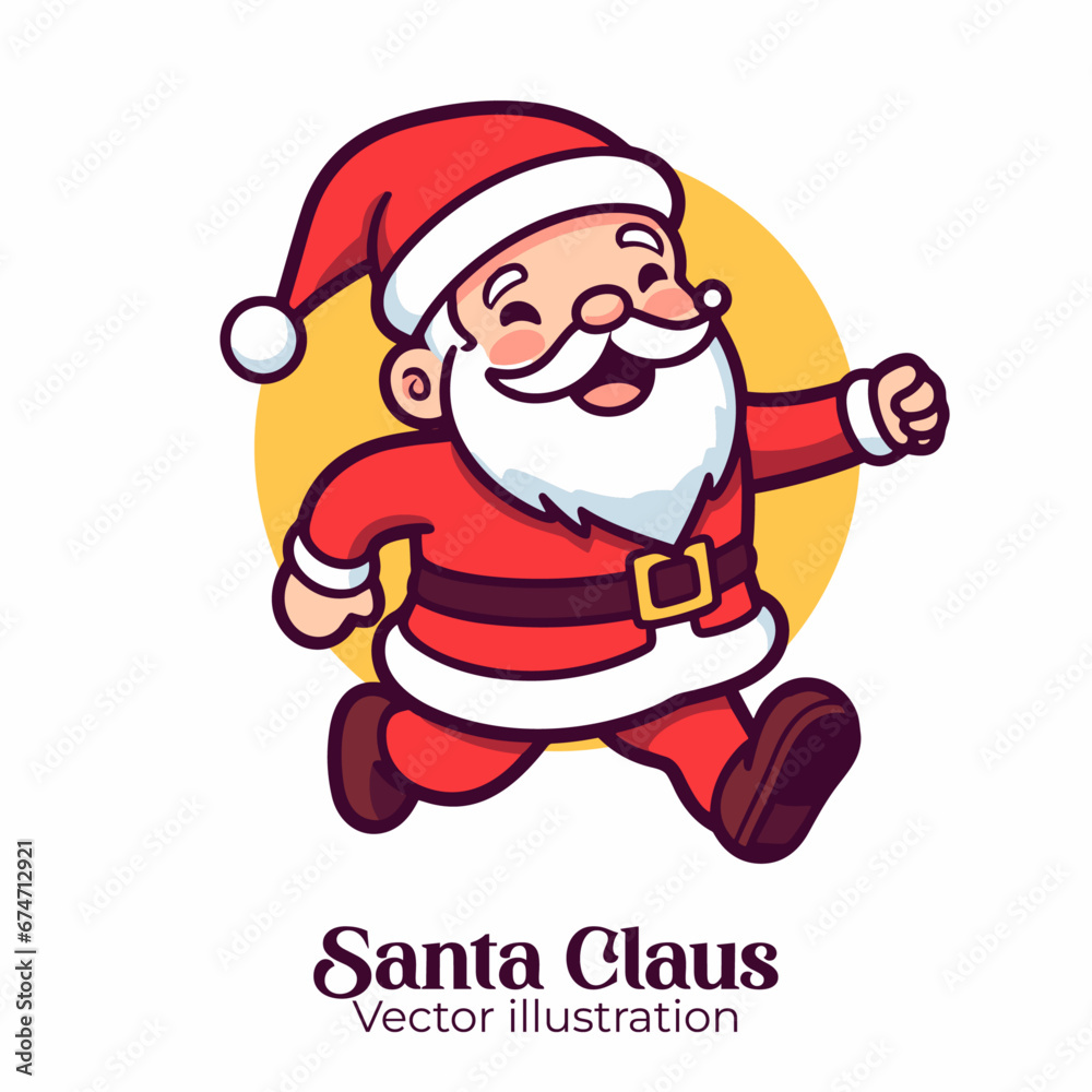 Cute Santa Claus in Flat Style Isolated Cartoon. A Vector Illustration for Merry Christmas Cute Santa Claus in Flat Style Isolated Cartoon. A Vector Illustration for Merry Christmas