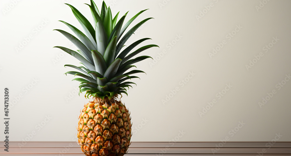 Portrait of pineapple. Ideal for your designs, banners or advertising graphics.