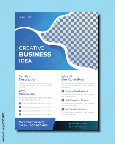 Modern business brochure colorful template with wave vector