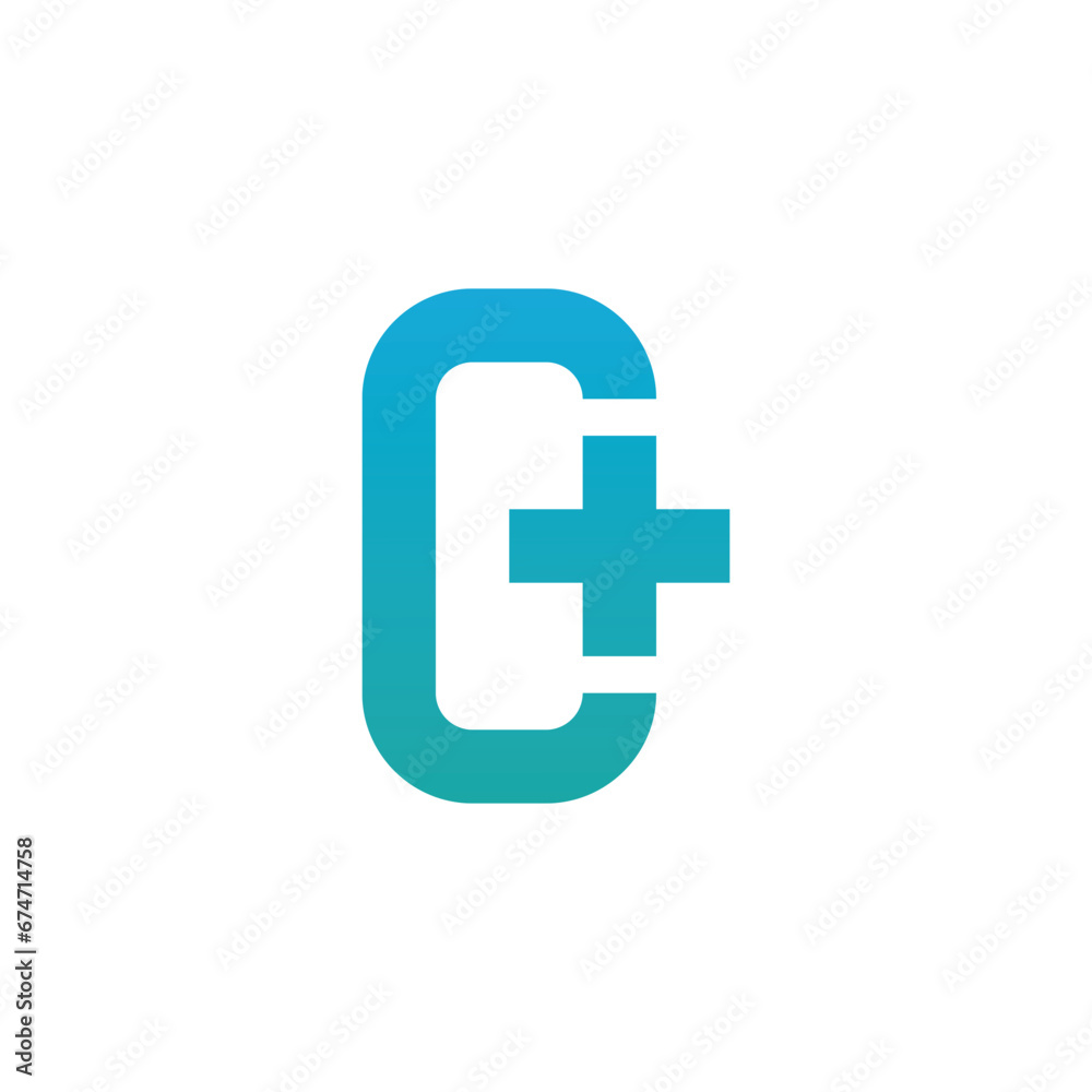 letter C medical health plus logo design letter C medical health plus logo design