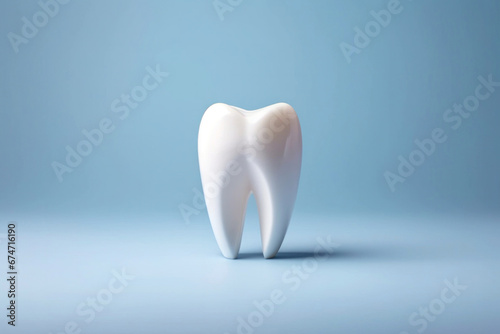 a healthy white tooth isolated on light background. dental care concept.
