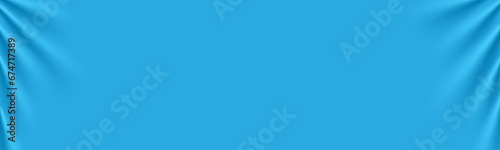 Empty blue cloth banner. Blank flag