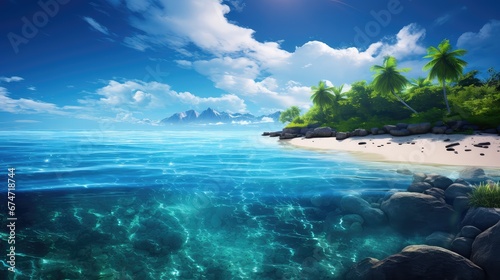 vacation blue travel sea landscape illustration nature tropical  beach sky  wave water vacation blue travel sea landscape