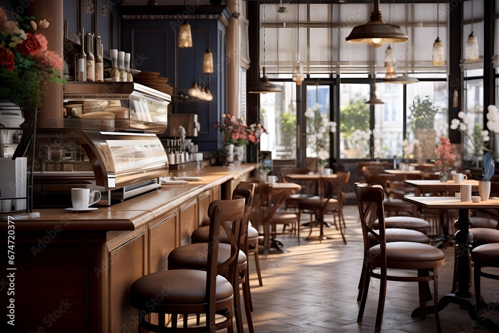 Coffee Shop Cafe Restaurant Bar Interior Design Decorated Concept