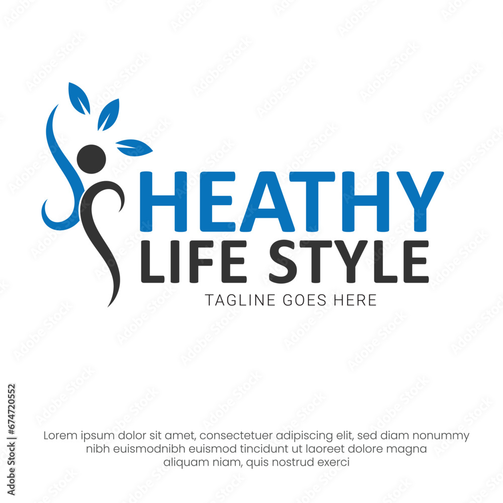 Obraz premium Healthy Life Style Logo Vector Logo Template. LifeStyle Logo Design, Healthy Life, Logo Design Vector.