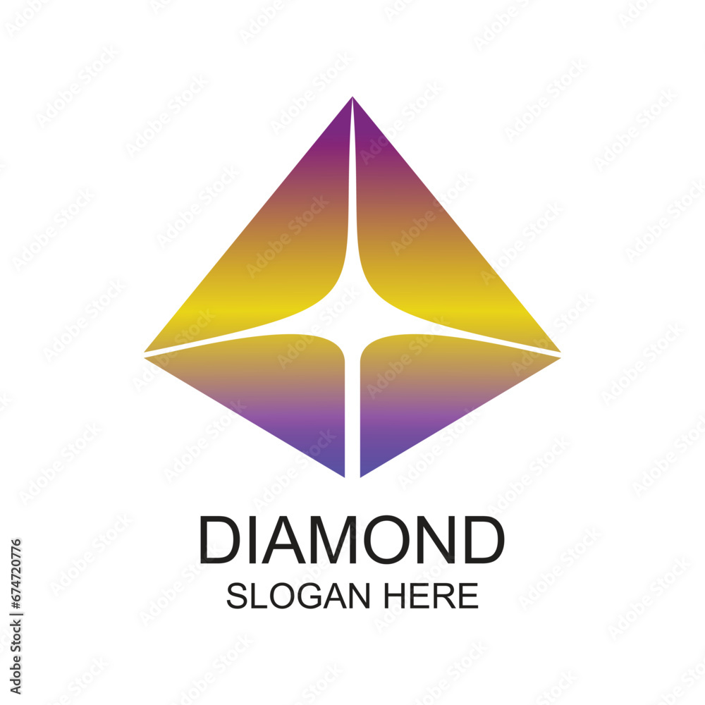 Fototapeta premium Diamond logo design simple concept Premium Vector