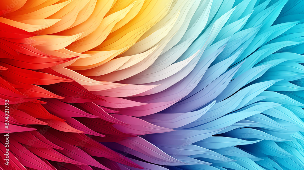 Colorful abstract background with paper cutting art in the shape of flower petals arranged in an orderly manner. 3D illustration. Colorful abstract background with paper cutting art in the shape of flower petals arranged in an orderly manner. 3D illustration.