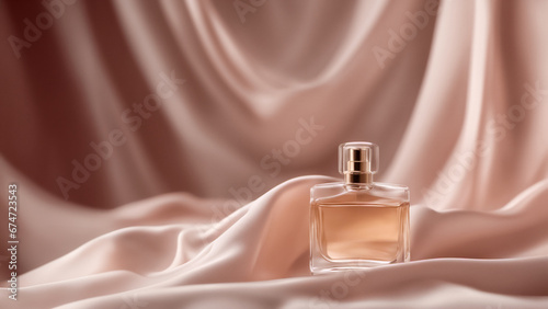 Profumo di Lusso- Mockup Cosmetico su sfondo rosa photo