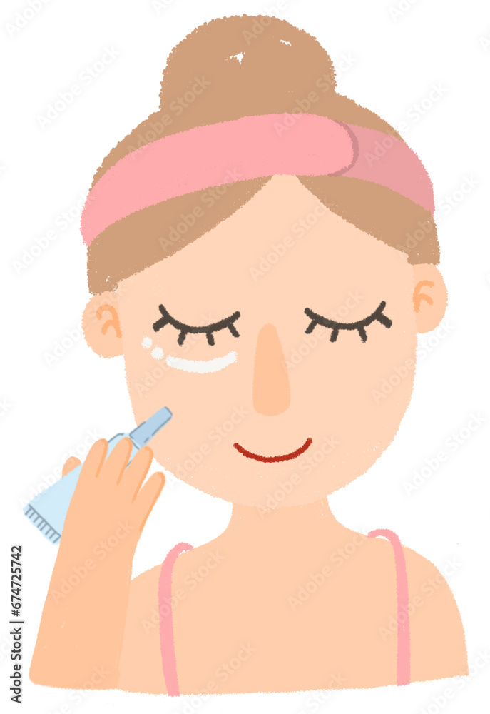 face care routine. girl cleaning her face with various actions set. skincare . face care routine. girl cleaning her face with various actions set. skincare .