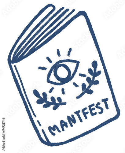 Εκτύπωση καμβά line art icon symbol Cute journal and planner element book manifest