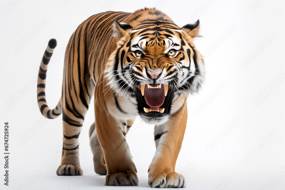 Obraz premium Closeup the tiger on white background