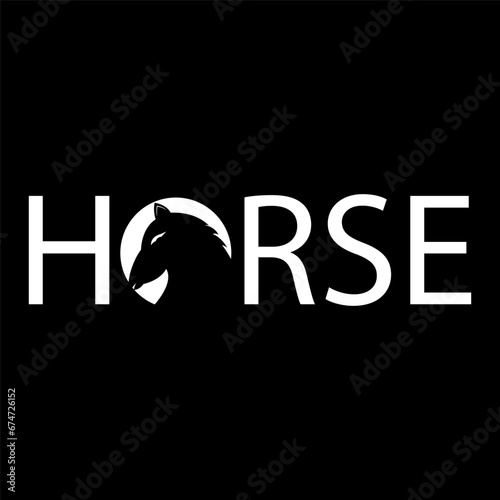 black horse logo design vector 
