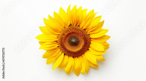 A sunflower flower on a white background