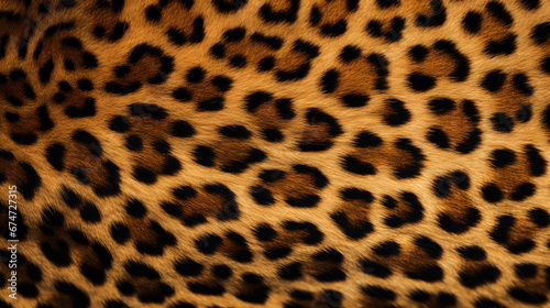 spotted skin pattern of a big cat  texture background. ai generative