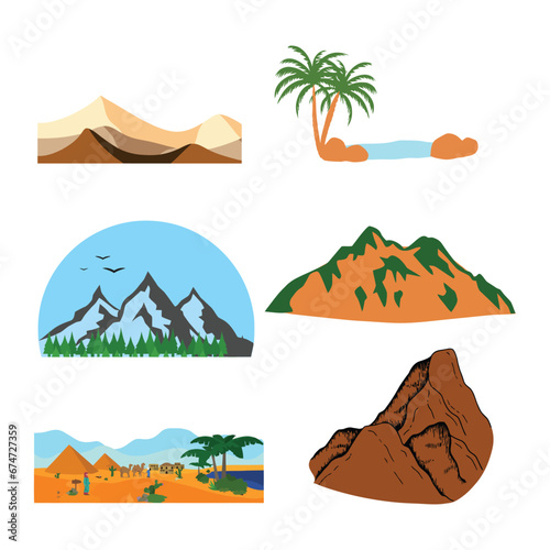  Collection of Mountain Vector Illustration.