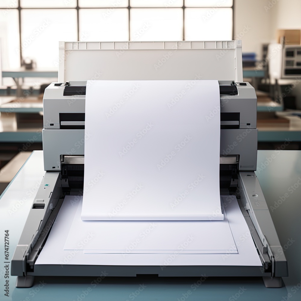 empty paper sheet in a printer. empty paper sheet in a printer.