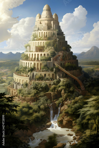 Nimrod Tower of Babel, The Tower of Babel Painting, Babel Bible, Babylon Tower of Babel, Digital Art