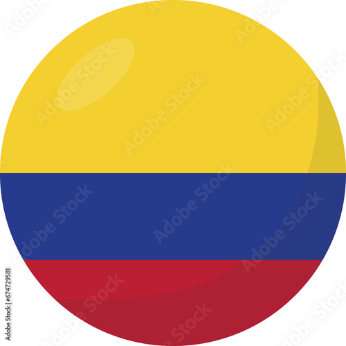 Colombia flag circle 3D cartoon style. photo