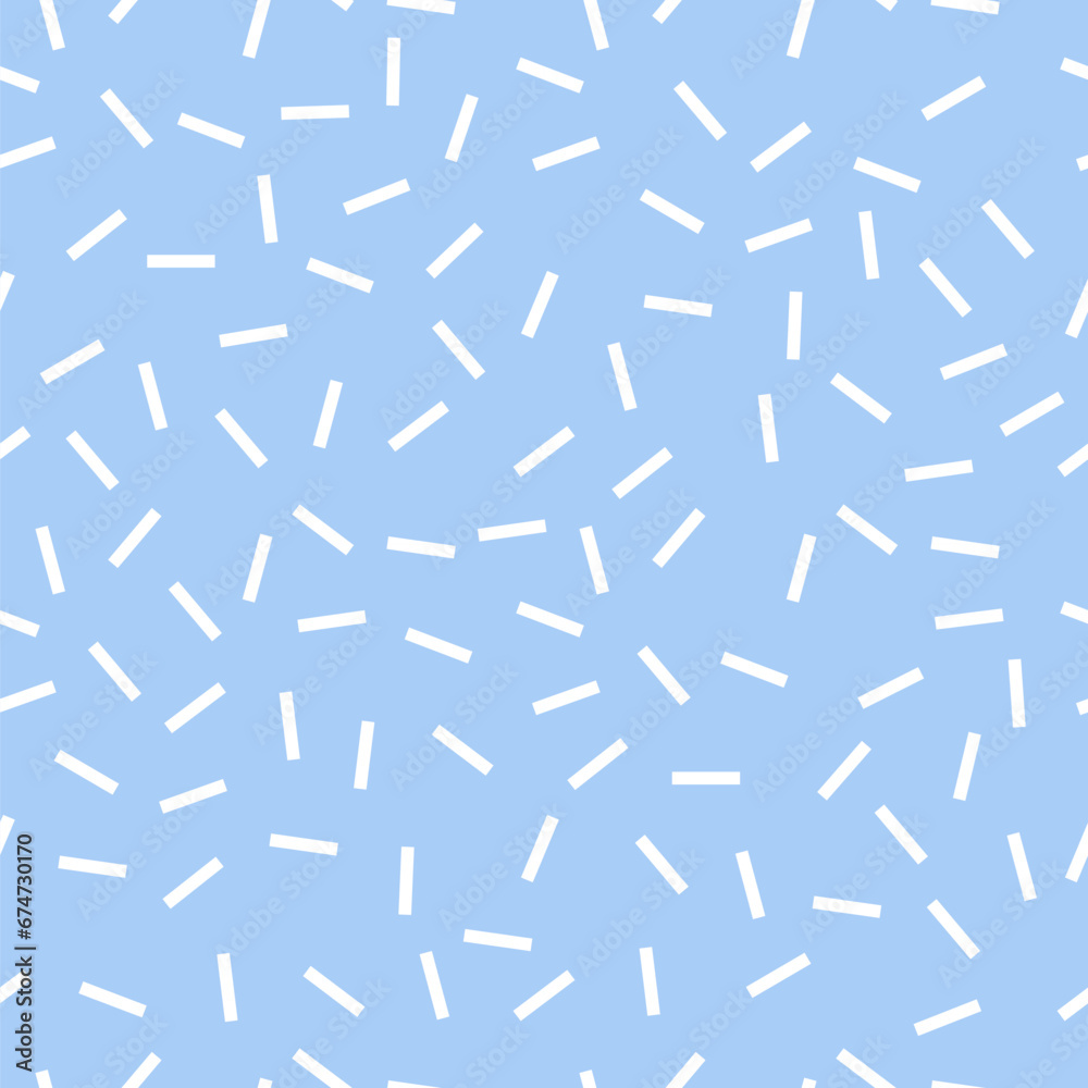 Blue geometric fabric design pattern - seamless vector dashes