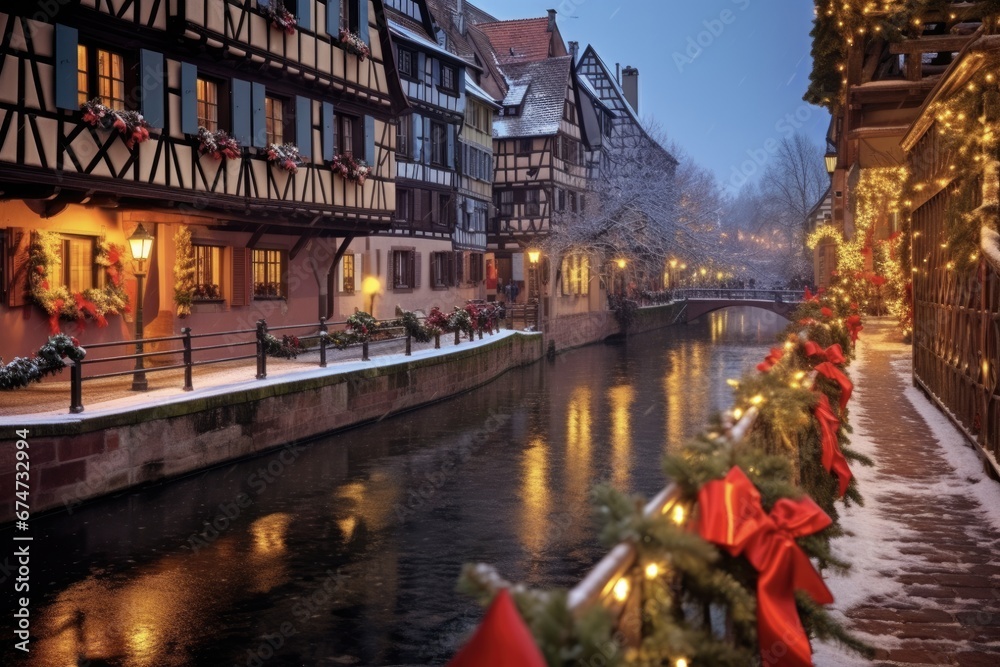 Colmar Christmas: Exploring the Charming Streets of a French Mediaeval City with Festive Decorations and Ornamented Homes