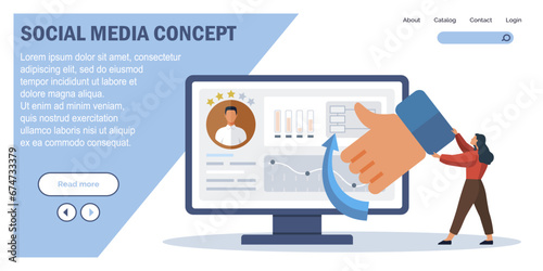 Social media. Vector illustration. Messaging apps are popular tools for social media interaction Social media has played significant role in process globalization The global reach social media