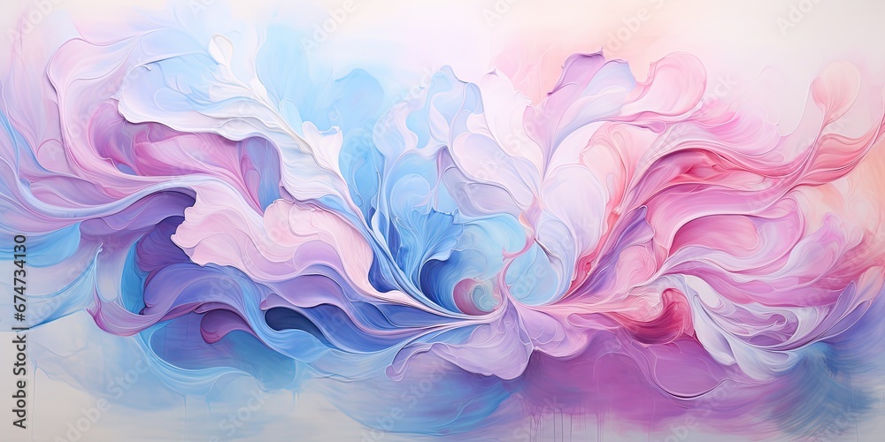 Abstrakcyjne chmury dymu w odcieniach różu i niebieskiego  - obrazy, fototapety, plakaty 