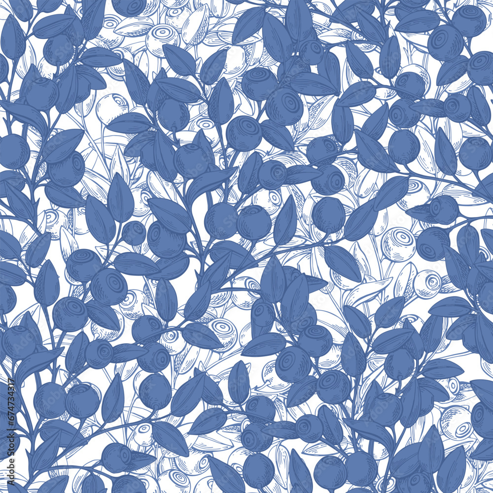Blueberry. Seamless vector pattern with wild berries on a white background. Perfect for design templates, wallpaper, wrapping, fabric, print and textile. Blueberry. Seamless vector pattern with wild berries on a white background. Perfect for design templates, wallpaper, wrapping, fabric, print and textile.