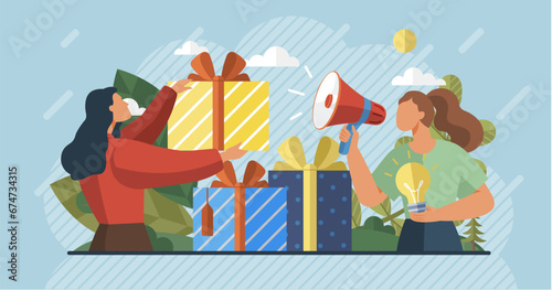 Influencer. Vector illustration. Influencers have power to influence peoples opinions and behaviors The influential role social media in marketing is well recognized marketing