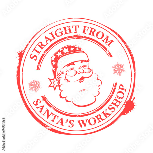 Christmas print with a pattern of Santa Claus with blots, design element.