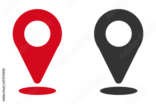 Map pin icon. Target and poiner set vector ilustration. photo