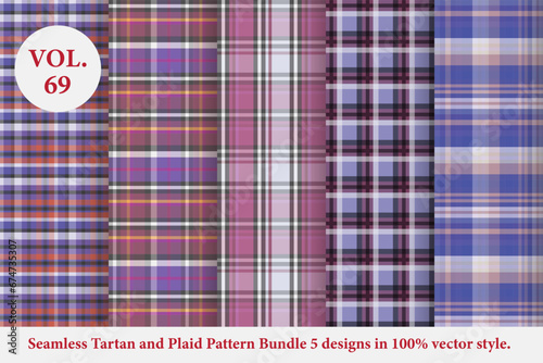 Tartan and Plaid Pattern Bundle Vol.69, Buffalo Vector, Fabric background wallpaper
