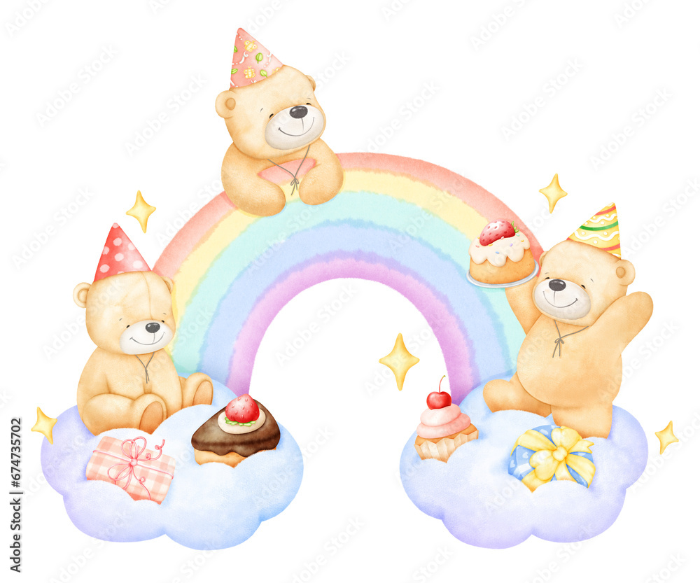 Teddy Bear and rainbow