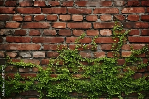 red brick wall background. Generative AI