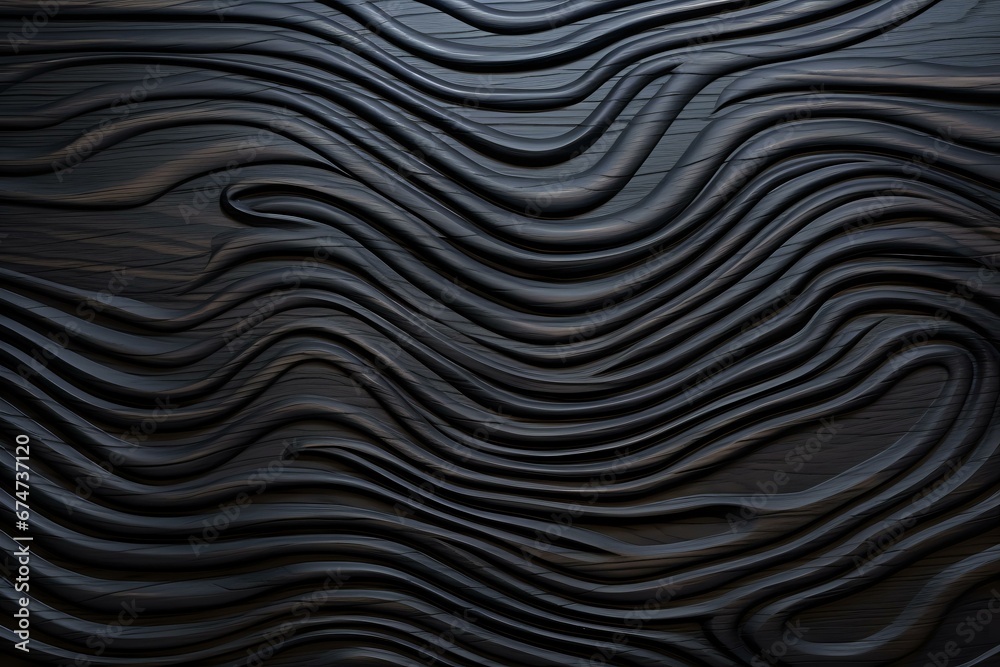 abstract black wavy background. Generative AI