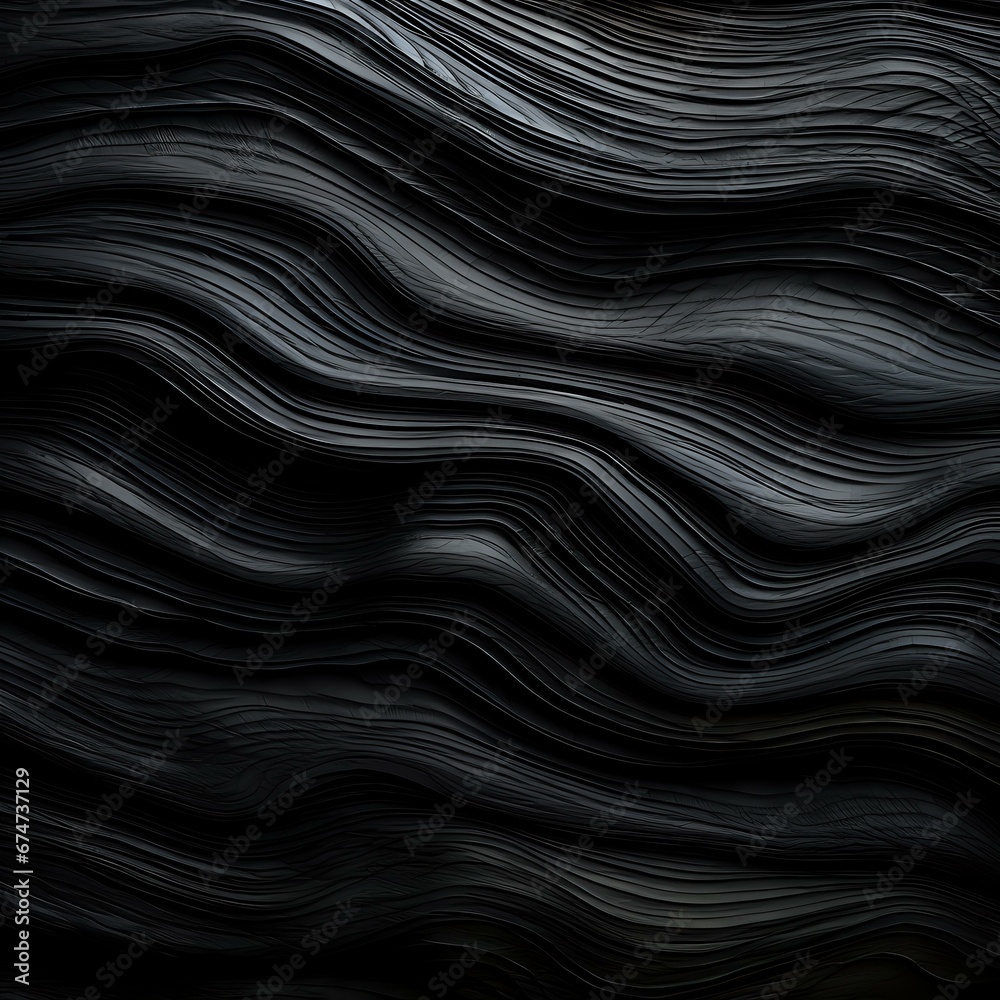 abstract black wavy background. Generative AI