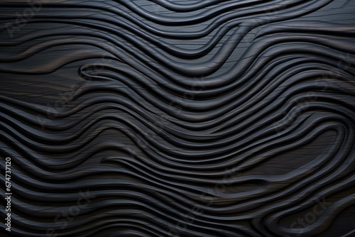 abstract black wavy background. Generative AI