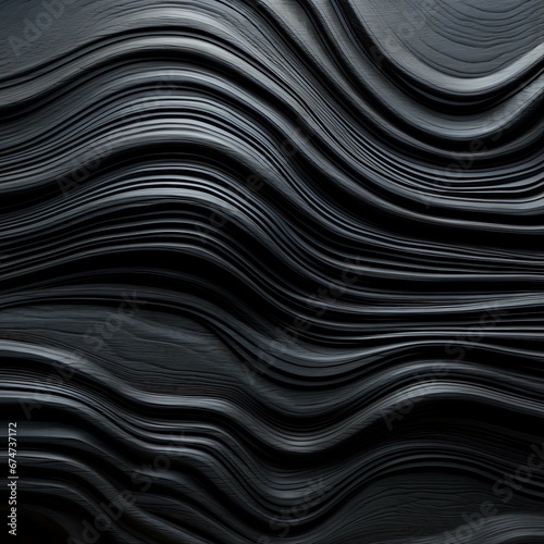 abstract black wavy background. Generative AI