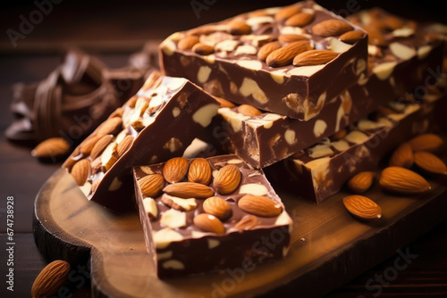 Print op canvas chocolate nougat with almonds spanish turron recipes